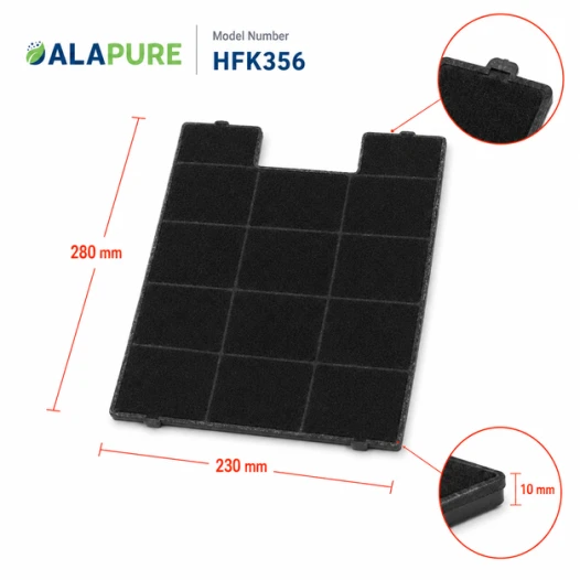 Filtro al carbone Alapure compatibile con Amica FWK 280 / KF17133 / FWK-280