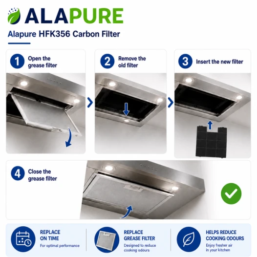 Filtro al carbone Alapure compatibile con Amica FWK 280 / KF17133 / FWK-280