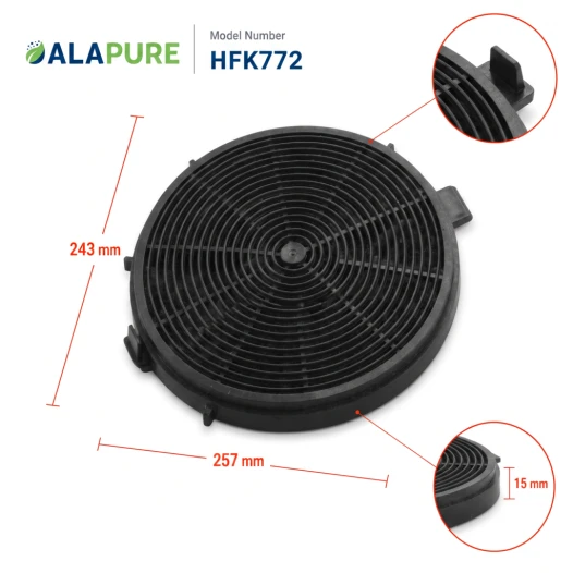 Filtro al carbone Alapure compatibile con Hanseatic CF150 (2 pz.)
