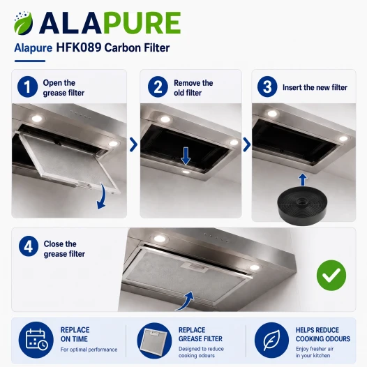 Filtro al carbone Alapure compatibile con il filtro al carbone Inventum KS61
