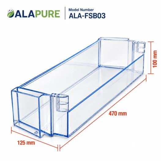 Contenitore per bottiglie Alapure compatibile con il frigorifero Bosch 00709646 / 470x130 mm