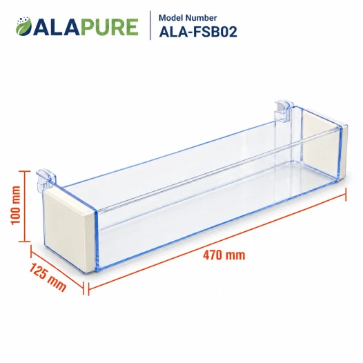 Contenitore per bottiglie Alapure compatibile con il frigorifero Siemens, codice 704760 / 00704760 / 470x125 mm