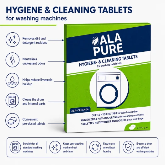 Detergente e deodorante Alapure compatibile con WPRO AFR301 / 484000001180 / 484000008427 / Powerfresh per lavatrici / DAFR108