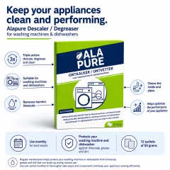 Alapure 3-in-1 Decalcificante / Sgrassante adatto per WPRO DES131 / 484000008801 (12 pz.)